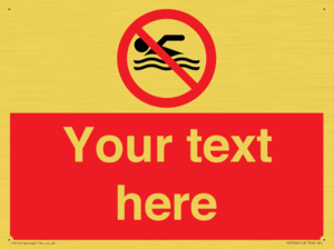 Custom No swimming prohibition Sign